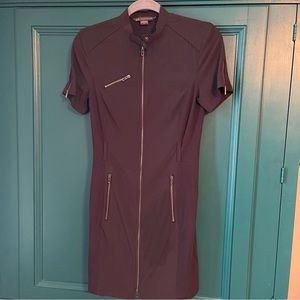 AX Armani Exchange Moto Mini Dress zipper pockets sz 4
